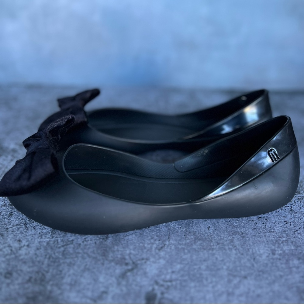 Melissa Black Flats with Bow